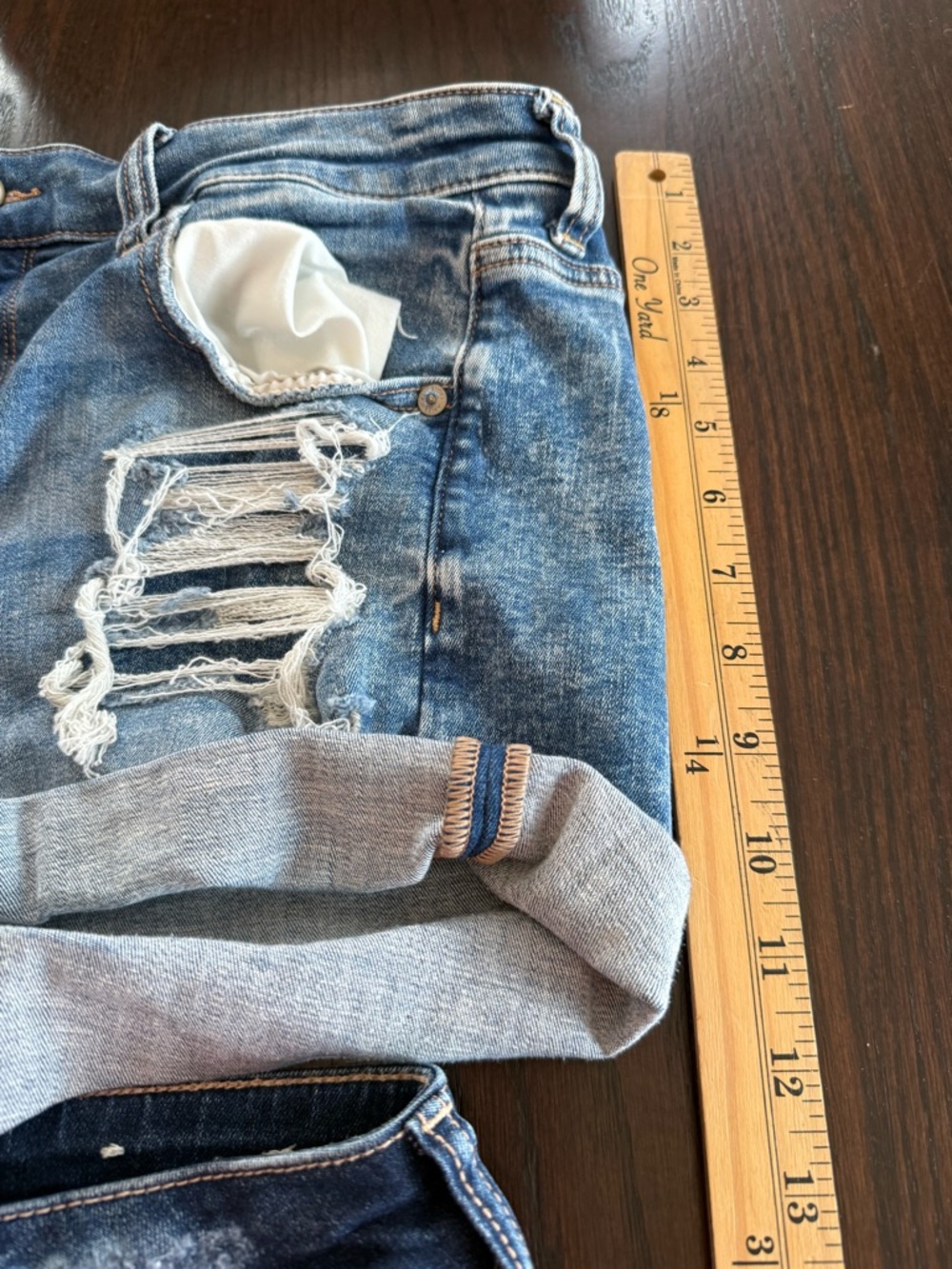 American Eagle Shorts Bundle Size 12 High Rise Distressed Button Fly (2 Pair) - Picture 8 of 13